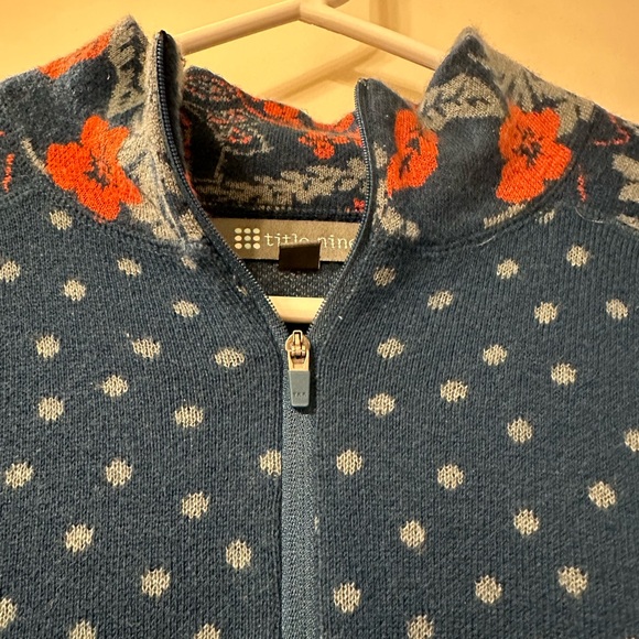 Title Nine Dale of Norway Blue Floral Sweater - Picture 5 of 5
